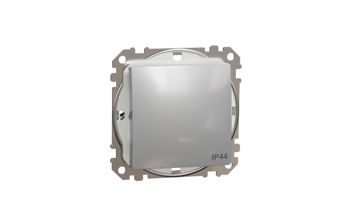 Jungiklis p/t viengubas IP44 be rėmelio varžtiniai kontaktai aliuminio spalvos 10A 250V SEDNA DESIGN - SCHNEIDER ELECTRIC