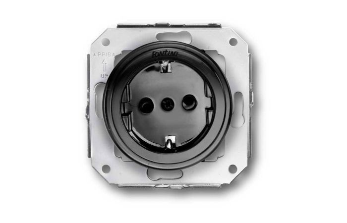 Lizdas p/t SCHUKO juodas plastikas 16A 250V GARBY COLONIAL - FONTINI