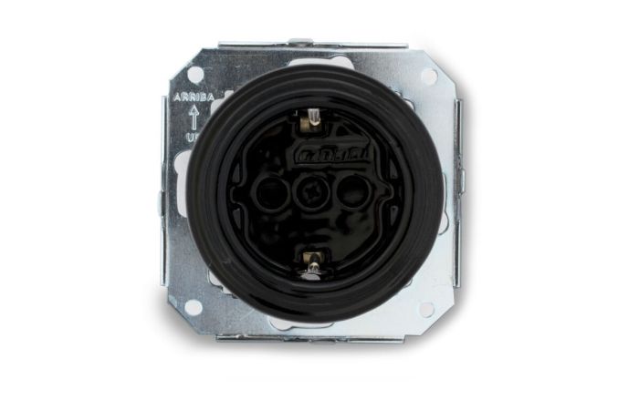 Lizdas p/t SCHUKO juodas keraminis 16A 250V GARBY COLONIAL - FONTINI
