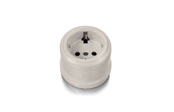 Lizdas v/t SCHUKO Cru porcelianas 16A 250V GARBY - FONTINI