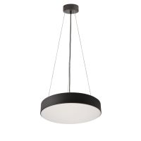 Šviestuvas pakabinamas LED 43W 3000K/4000K 3100lm/3200lm D-400mm H-60mm dimeriuojamas juodas šviečia aukštyn/žemyn su 1.8m pakabinimo laidu su trosu MENKAR - DEKO LIGHT