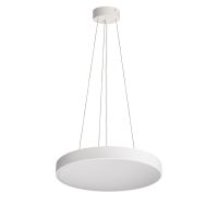 Šviestuvas pakabinamas LED 65W 3000K/4000K 5500lm/5600lm D-600mm H-60mm dimeriuojamas baltas šviečia aukštyn/žemyn su 1.8m pakabinimo laidu su trosu MENKAR - DEKO LIGHT