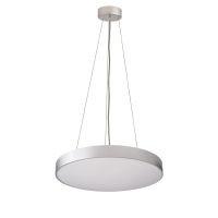 Šviestuvas pakabinamas LED 65W 3000K/4000K 5500lm/5600lm D-600mm H-60mm dimeriuojamas sidabrinės spalvos šviečia aukštyn/žemyn su 1.8m pakabinimo laidu su trosu MENKAR - DEKO LIGHT