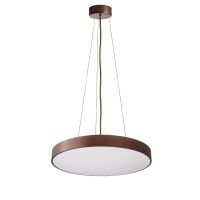 Šviestuvas pakabinamas LED 65W 3000K/4000K 5500lm/5600lm D-600mm H-60mm dimeriuojamas kavos spalvos šviečia aukštyn/žemyn su 1.8m pakabinimo laidu su trosu MENKAR - DEKO LIGHT