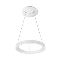 Šviestuvas pakabinamas LED 30W 3000K/4000K 2100lm/2200lm D-380mm H-35mm dimeriuojamas baltas su 1.8m pakabinimo laidu su trosu MEROPE - DEKO LIGHT
