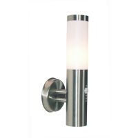 Šviestuvas v/t 1x40W E27 IP44 D-75mm H-388mm su judesio jutikliu ir šviesos davikliu sidabrinės spalvos BRA NOVA II - DEKO LIGHT