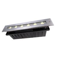 Šviestuvas į/ž LED 10W IP67 3000K 730lm 328x63mm H-65mm asimetrinis nerūdijančio plieno sidabrinės spalvos su laidu 0.5m LINE II WW - DEKO LIGHT