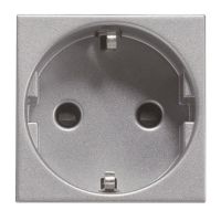 Lizdas p/t SCHUKO su apsauga nuo vaikų varžtiniai kontaktai sidabrinės spalvos 2 modulių 16A 250V N2288 PL Zenit - ABB