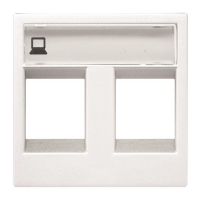 Dangtelis kompiuteriniam lizdui dvigubas RJ45 su vieta markiracijai baltos spalvos N2218.2 BL Zenit - ABB