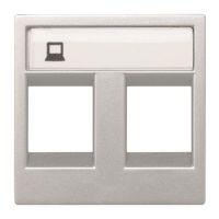 Dangtelis kompiuteriniam lizdui dvigubas RJ45 su vieta markiracijai sidabrinės spalvos N2218.2 PL Zenit - ABB