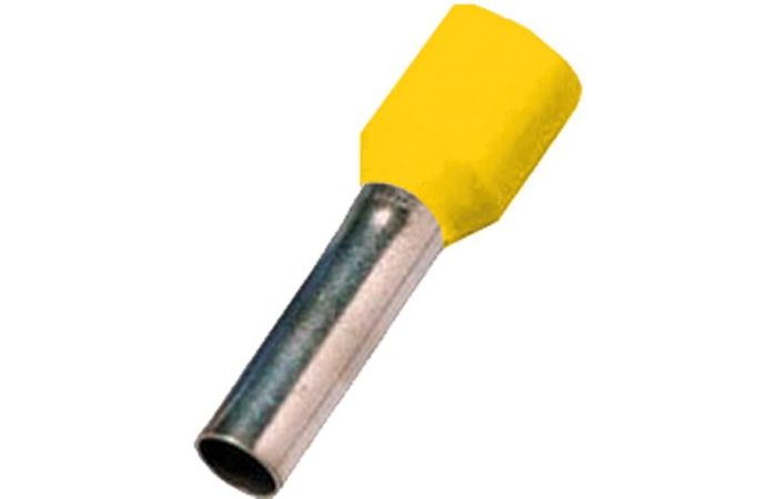 Antgalis gilzinis izoliuotas 6mm2 Cu geltonas L-12mm DIN 46228 ICIAE612 [100] - INTERCABLE