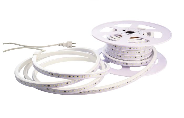 Juosta LED 14W/m 230V IP65 4000K 1596lm/m 114lm/W L-15m 30 laikiklių su kištuku - DEKO LIGHT