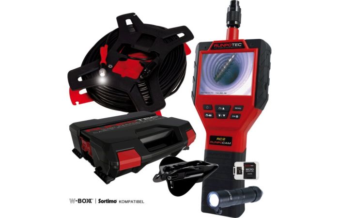 Kamera video su kabeliu 30m., atminties kortelė, priedai RUNPOCAM RC2 - RUNPOTEC