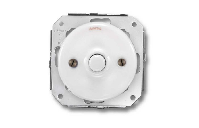 Mygtukas p/t viengubas baltas porcelianas 10A 250V AC/24V DC Serie 31 GARBY COLONIAL - FONTINI