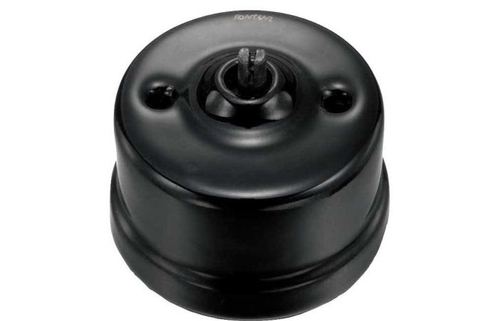 Jungiklis v/t viengubas be klavišo juodas porcelianas 10A 250V GARBY - FONTINI