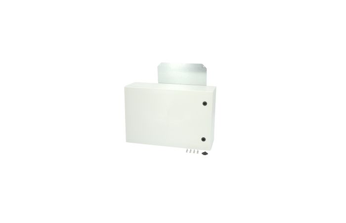 Spinta v/t [400x600x210] IP66 plastikinė su montažine plokšte tuščia 2 užraktų pilkos spalvos ARCA 406021 - FIBOX