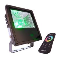 Prožektorius lauko LED 30W IP44/IP65 1060lm RGB 178x81mm H-215mm dimeriuojamas antracito spalvos su laidu 2m FLOOD RF II -30 RGB - DEKO LIGHT