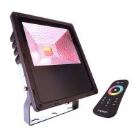 Prožektorius lauko LED 60W IP44/IP65 2100lm RGB 200x98mm H-253mm dimeriuojamas antracito spalvos su laidu 2m FLOOD RF II -60 RGB - DEKO LIGHT