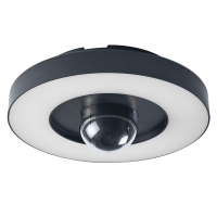 Šviestuvas v/t LED 22W IP44 3000K 1600lm D-280mm dimeriuojamas su jutikliu, kamera, garsiakalbiu ir sirena pilkos spalvos WiFi SMART+ Circle - LEDVANCE