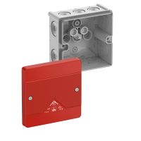 Dėžutė v/t [102x102x57] IP66 tuščia pilka su raudonu dangteliu be halogenų Abox040-L/SB - SPELSBERG