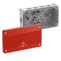 Dėžutė v/t [152x87x52] IP66 tuščia pilka su raudonu dangteliu be halogenų Abox025/2-L/SB - SPELSBERG