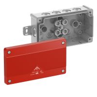 Dėžutė v/t [152x87x52] IP66 tuščia pilka su raudonu dangteliu be halogenų su tvirtinimo auselėmis Abox025/2AB-L/SB - SPELSBERG