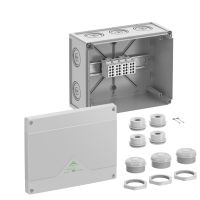 Dėžutė v/t [252x202x120] IP54/66 su DIN bėgeliu ir gnybtais 4x25mm2 pilka be halogenų AboxHA250 - SPELSBERG