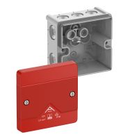 Dėžutė v/t [87x87x52] IP66 tuščia pilka su raudonu dangteliu be halogenų Abox025-L/SB - SPELSBERG