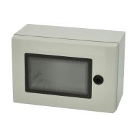 Spinta v/t [200x300x150] IP66 plastikinė su montažine plokšte tuščia ir stiklinėmis durimis 1 užrakto pilkos spalvos ARCA 203015W - FIBOX