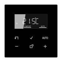 Reguliatorius temperatūros p/t patalpos su ekranu juodos spalvos LS - JUNG