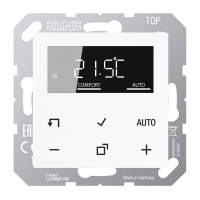Reguliatorius temperatūros p/t patalpos su ekranu baltos spalvos A - JUNG