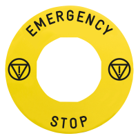 Lentelė geltona "EMERGENCY STOP" XB4 Harmony - SCHNEIDER ELECTRIC
