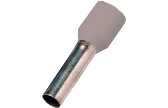 Antgalis gilzinis izoliuotas 4mm2 Cu pilkas L-12mm DIN 46228 ICIAE412 [100] - INTERCABLE