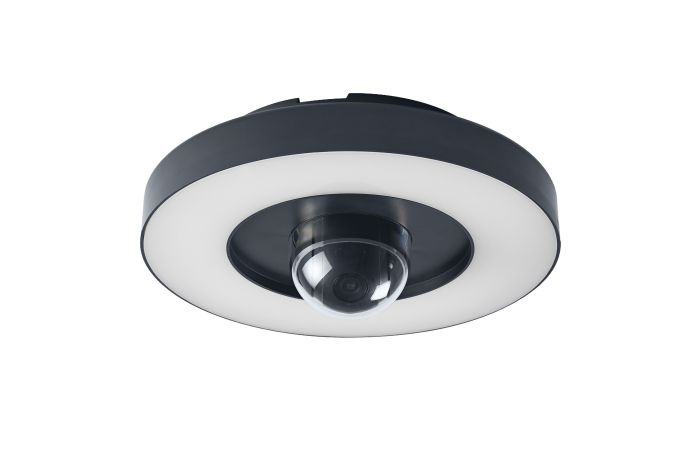 Šviestuvas v/t LED 22W IP44 3000K 1600lm D-280mm dimeriuojamas su jutikliu, kamera, garsiakalbiu ir sirena pilkos spalvos WiFi SMART+ Circle - LEDVANCE
