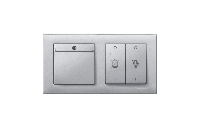 Klavišas dvigubam jungikliui su simboliais aliuminio spalvos System M - SCHNEIDER ELECTRIC