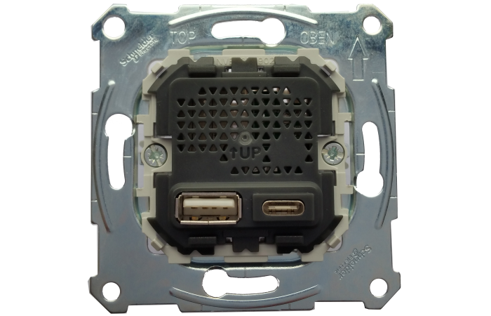 Lizdas p/t dvigubas USB A ir USB C 2.4A  be rėmelio System M - SCHNEIDER ELECTRIC