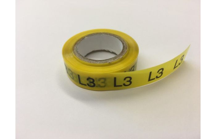 Izoliacija su simboliu "L3" 12mmx10m geltona - HELLERMANN TYTON