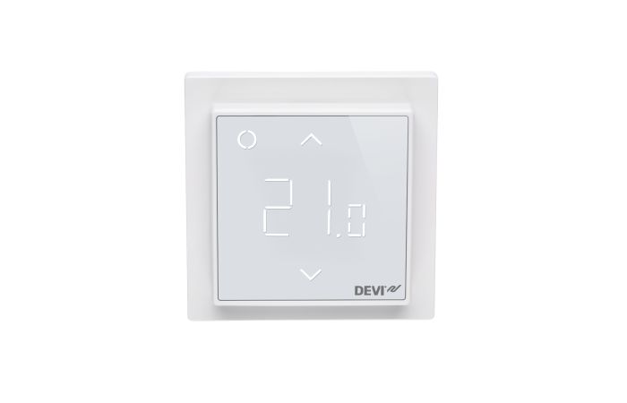 Termostatas grindų ir patalpų jutikliu 16A IP21 DEVIreg Smart WiFi, balta poliarinė spalva - DEVI