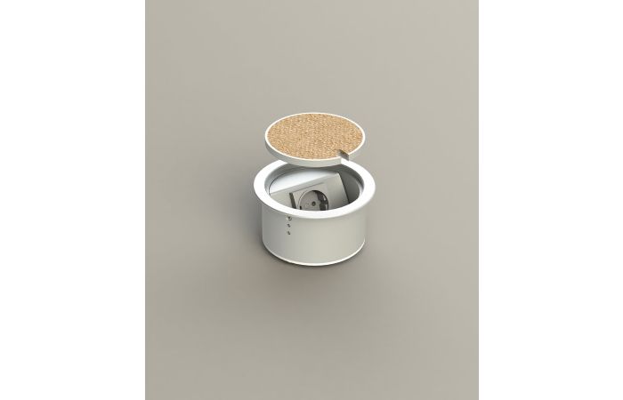 Dėžutė grindinė su dangčiu aliuminio spalvos apvali 1xSCHUKO [72xD120mm] - BODENSTECKDOSEN SYSTEMTECHNIK