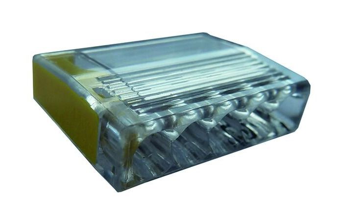 Gnybtas paskirstymo dėžutei 5x0.5-2.5mm2 monolitiniam laidui geltonas PSK 525GE - PROTEC