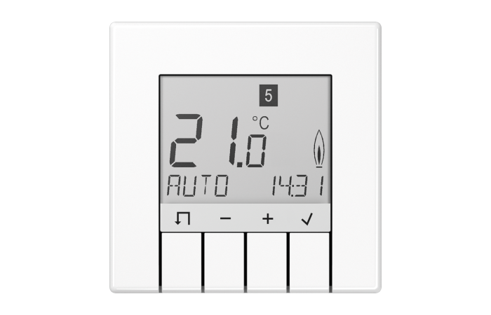 Termostatas patalpos p/t su ekranu programuojamas TRUD LS 231WW baltas - JUNG
