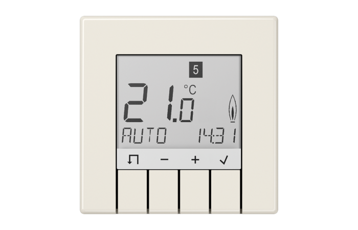 Termostatas patalpos p/t su ekranu programuojamas TRUD LS 231 dramblio kaulo spalvos - JUNG