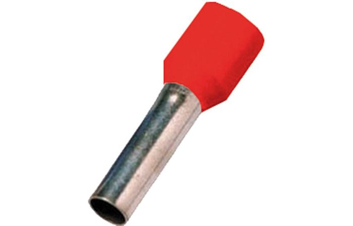 Antgalis gilzinis izoliuotas 1.0mm2 Cu raudonas L-8mm DIN 46228 [pak. po 500 vnt.] - WEITKOWITZ