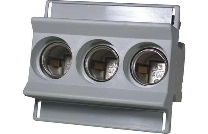 Lizdas saugikliui 3P D02 ant DIN bėgelio D02N/3-K E18 - ETI