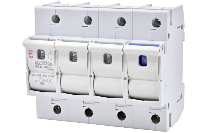 Kirtiklis-saugiklis 3P+N 63A D02 STV D02 - ETI