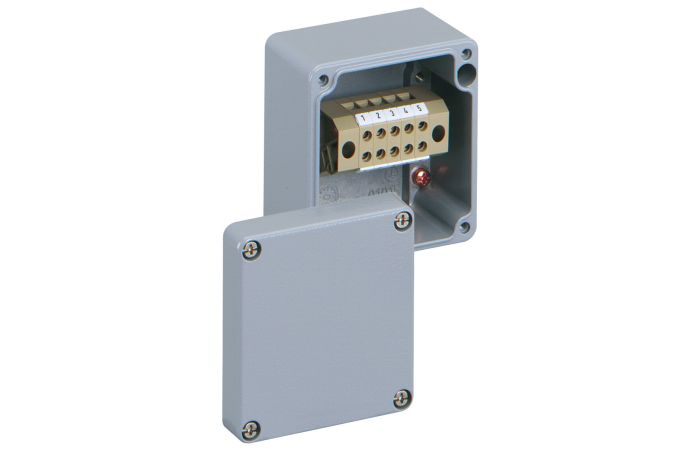 Dėžutė v/t [75x80x57] IP66 iQ aliumininė su gnybtais 5x4mm2 pilka ALR88-4 - SPELSBERG