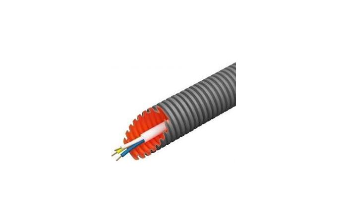 Kabelis gofruotame vamzdyje 3x1.5mm2 D16 750N/5cm Dca klasė pilkas FM-0H-SMART PREWIRED XPJ-0H [Ritė po 100m] - EVOPIPES