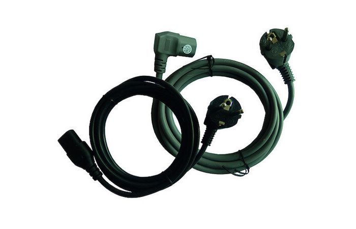 Kabelis maitinimo 3m H05VV-F 3x1 SCHUKO - C13 kampinis pilkas PKGZLW 310-3G - PROTEC