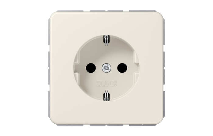 Lizdas p/t SCHUKO su apsauga nuo vaikų dramblio kaulo spalvos 16A 250V CD - JUNG