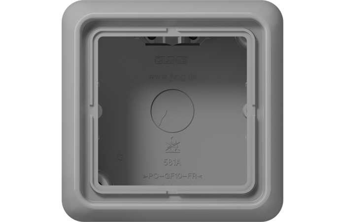 Dėžutė v/t vienguba montažui su rėmeliu pilka CD - JUNG